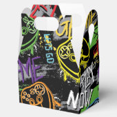 Neon Graffiti Gaming Patroon Bedankdoosjes (Geopend)