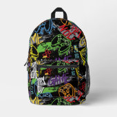 Neon Graffiti Gaming Patroon Bedrukte Rugzak (Voorkant)