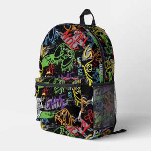 Neon Graffiti Gaming Patroon Bedrukte Rugzak