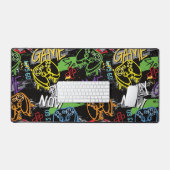 Neon Graffiti Gaming Patroon Bureaumat (Keyboard & Muis)