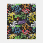 Neon Graffiti Gaming Patroon Fleece Deken (Voorkant)