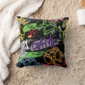 Neon Graffiti Gaming Patroon Kussen (Deken)