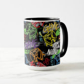 Neon Graffiti Gaming Patroon Mok (Voorkant rechts)