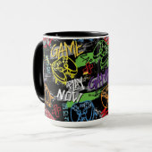 Neon Graffiti Gaming Patroon Mok (Voorkant links)