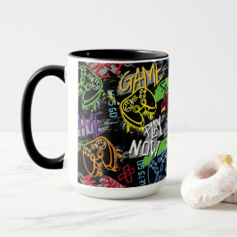 Neon Graffiti Gaming Patroon Mok