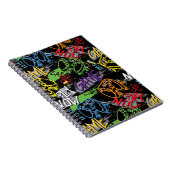 Neon Graffiti Gaming Patroon Notitieboek (Rechterzijde)