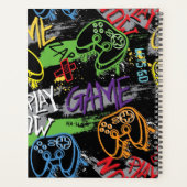 Neon Graffiti Gaming Patroon Planner (Achterkant)