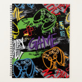 Neon Graffiti Gaming Patroon Planner (Voorkant)