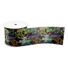 Neon Graffiti Gaming Patroon Satijnen Lint