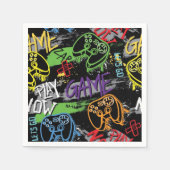 Neon Graffiti Gaming Patroon Servet (Voorkant)