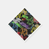 Neon Graffiti Gaming Patroon Servet (Hoek)