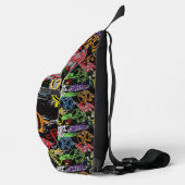 Neon Graffiti Gaming Patroon Sling Bag (Rechts)