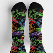 Neon Graffiti Gaming Patroon Sokken (Top)