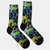 Neon Graffiti Gaming Patroon Sokken (Rechts)