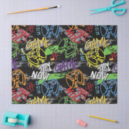 Neon Graffiti Gaming Patroon Tissuepapier