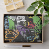 Neon Graffiti Gaming Patroon Tissuepapier (Geschenk)
