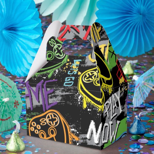 Neon Graffiti Gaming Pattern Bedankdoosjes (Feest)