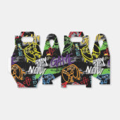 Neon Graffiti Gaming Pattern Bedankdoosjes (Uitgevouwen)