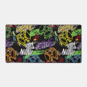 Neon Graffiti Gaming Pattern Bureaumat (Voorkant)