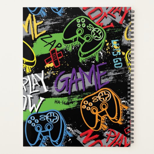Neon Graffiti Gaming Pattern Planner (Achterkant)