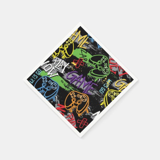 Neon Graffiti Gaming Pattern Servet (Hoek)