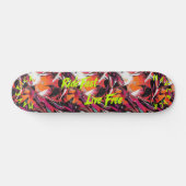 Neon Graffiti & Geel 'Ride Fast Live Free' Motto Persoonlijk Skateboard (Horizontaal)
