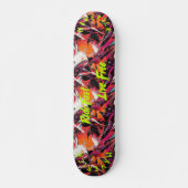 Neon Graffiti & Geel 'Ride Fast Live Free' Motto Persoonlijk Skateboard (Voorkant)