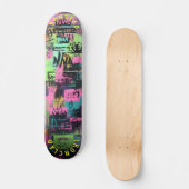 Neon Graffiti-geïnspireerd met Abstracte Street Vi Persoonlijk Skateboard (Voorkant)