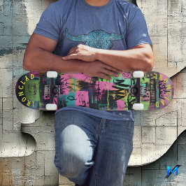 Neon Graffiti-geïnspireerd met Abstracte Street Vi Persoonlijk Skateboard