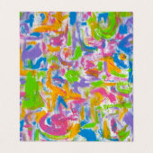 Neon Graffiti-hand Abstracte penseelstreken, gekle Visitekaartje (Buitenkant ongevouwen)