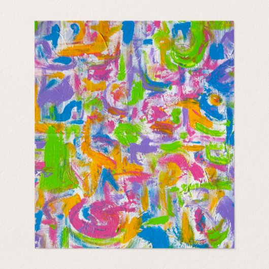 Neon Graffiti-hand Abstracte penseelstreken, gekle Visitekaartje (Buitenkant ongevouwen)