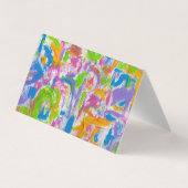 Neon Graffiti-hand Abstracte penseelstreken, gekle Visitekaartje (Achterkant)