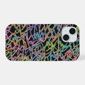 Neon Graffiti iPhone case 15 Hoesje (Achterkant horizontaal)