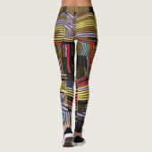 Neon Graffiti-lijnen verplaatsen en bewerken Leggings (Achterkant)