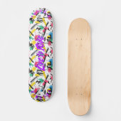 Neon Graffiti met Paarse 'Live to Ride' Motto Persoonlijk Skateboard (Voorkant)
