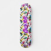 Neon Graffiti met Paarse 'Live to Ride' Motto Persoonlijk Skateboard (Voorkant)