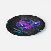 Neon Graffiti Six Seven 7th Birthday Paper Plate Papieren Bordje (Gekanteld)