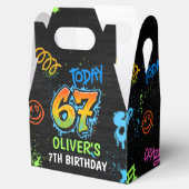 Neon Graffiti Six Seven Kids 7th Birthday Party Bedankdoosjes (Geopend)