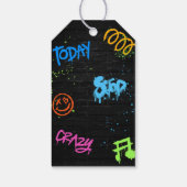 Neon Graffiti Six Seven Kids 7th Birthday Party Cadeaulabel (Achterkant)