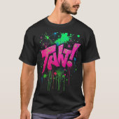 Neon Graffiti Straatkunst Canvas - Levendig Druppe T-shirt (Voorkant)