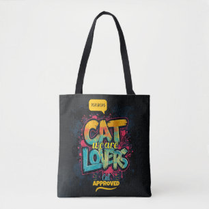 Neon Graffiti Typografie Kattenliefhebbers Pop Art Tote Bag