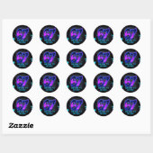 Neon Graffiti Zes Zeven 7e Verjaardag Sticker (Vel)