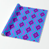 Neon grafisch patroon cadeaupapier (Uitgerold)