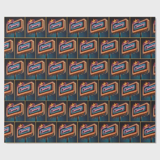 Neon Grand Opening Billboard Cadeaupapier (Vlak)