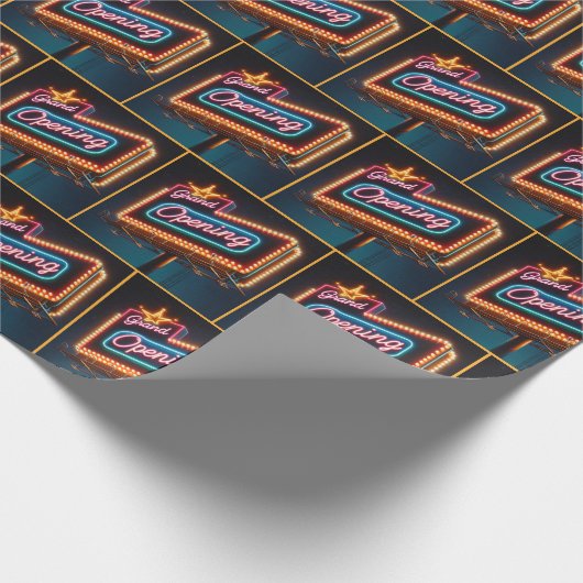 Neon Grand Opening Billboard Cadeaupapier (Hoek)