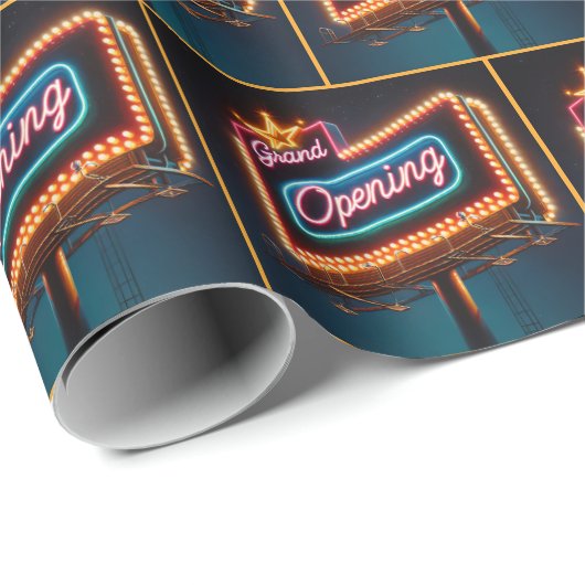 Neon Grand Opening Billboard Cadeaupapier (Rol Hoek)
