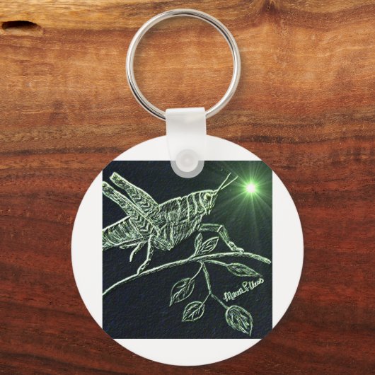 Neon Grasshopper Sleutelhanger (Voorkant)