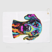 Neon Great Dane Golfhanddoek (Horizontaal)