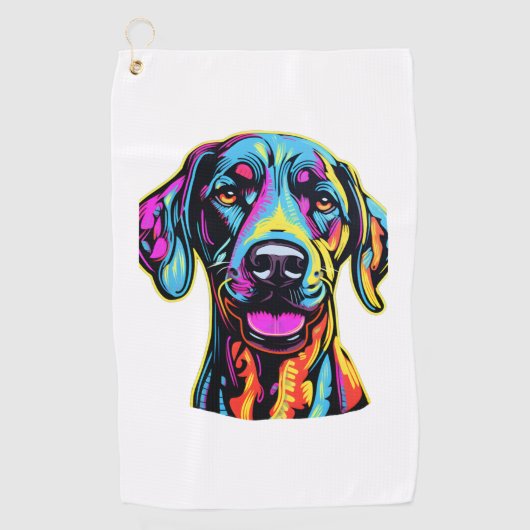 Neon Great Dane Golfhanddoek (Voorkant)