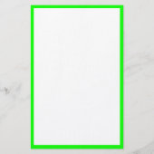 Neon Green aangepaste kleur rand randen wit trendy Briefpapier (Achterkant)